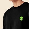 Dalix Alien Embroidered Cotton Classic Fit Long Sleeve Crewneck Tee Shirt Mens - 4 of 4
