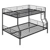 NicBex Full XL over Queen Bunk Bed Convertible Design Metal Frame Bed Frame with Full Length Guardrails and Ladder, No Box Spring Required - 3 of 4