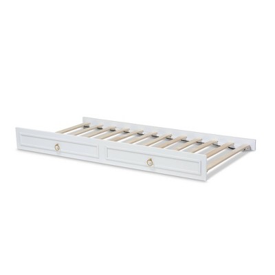 Mariana White Wood Twin Trundle Bed with Drawer