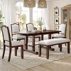 Extendable Dining Table Set for 6,6-Piece Kitchen Table with Bench and Upholstered Chairs,Traditional Wood Dining Set-The Pop Home - 2 of 4