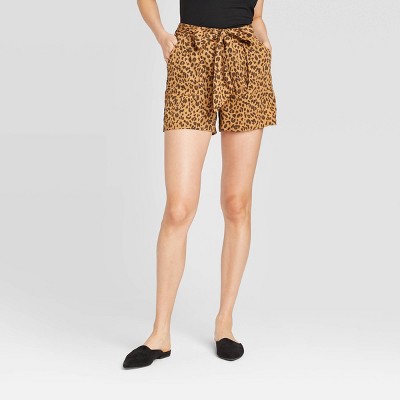 leopard high waisted shorts