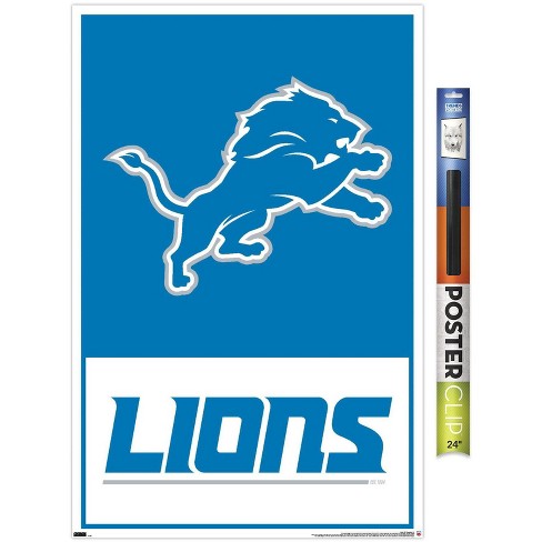 Trends International NFL Detroit Lions - Aidan Hutchinson 22 Framed Wall  Poster Prints White Framed Version 14.725 x 22.375