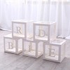 5-Piece BRIDE Letter Balloon Box Set, White Clear Wedding Balloon Blocks for Bridal Shower Engagement Party Decor, Centerpieces and Photo Booth Props - 3 of 4