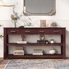 KIGFTSOD Stylish Entryway Console Table with 4 Drawers and 2 Shelves, Suitable for Entryways, Living Rooms - 2 of 4