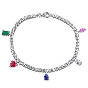EVERLY JEWELRY | Sterling Silver 10 CT TGW Created Multi-Color Bracelet, 7.25" - 1 of 4