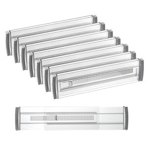 Unique Bargains ABS Adjustable Expandable Clear Black Drawer Organizer Separators - 1 of 3