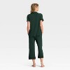Women's Cloud Knit Modal Short Sleeve Notch Collar Top and Capri Pants Pajama Set - Auden™ - 2 of 3