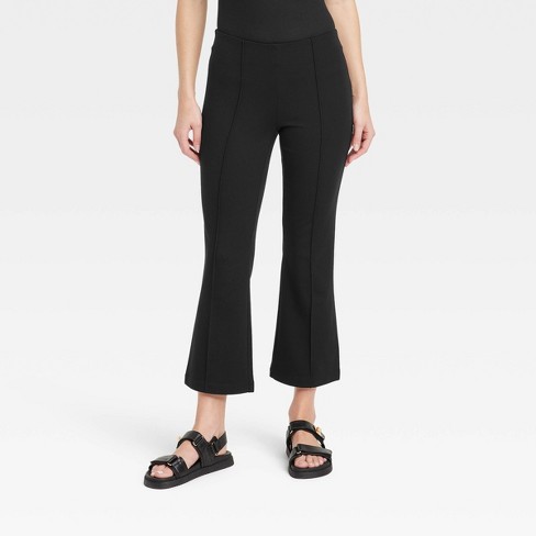 Women's High-rise Slim Fit Cropped Kick Flare Pull-on Pants - A New Day™  Black Xs : Target