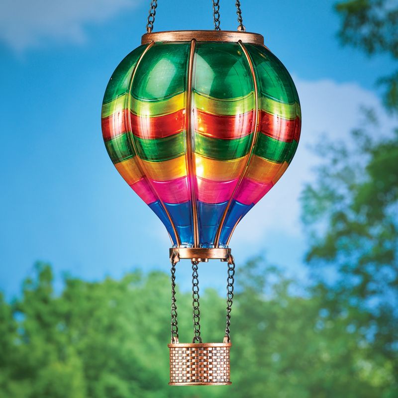 Collections Etc Solar Powered Colorful Hot Air Balloon Hanging Mobile NO SIZE, 2 of 3