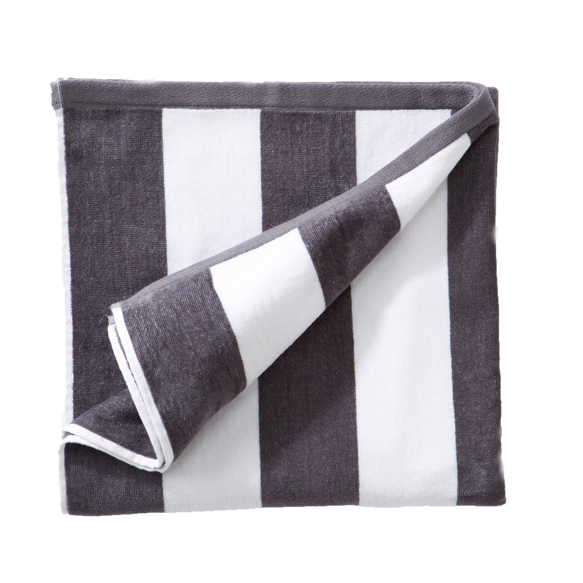Oversized 100% Cotton Cabana Beach Towels - Great Bay Home (35" x 70", Charcoal Grey)