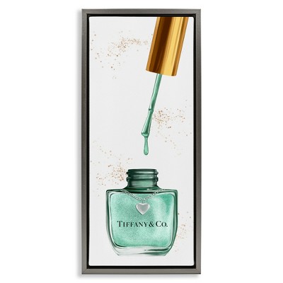 Stupell Industries Cyan Makeup Nail Polish Brush, 11" x 25"