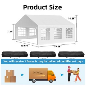 20x20 ft Outdoor Canopy with 6 Removable Sidewalls, Heavy Duty Wedding Party Tent, Portable Shelters Gazebo for Camping Wedding Parties - 1 of 4