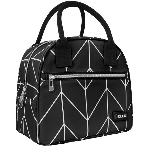 Opux Insulated Lunch Box Women, Cooler Bag Tote Girls Kids Teen Adult, Soft  Reusable Thermal Meal Prep Purse (black Chevron, One Size) : Target