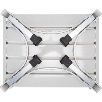 Silver Aluminum Foldable Platform Step Stool with Non-Slip Rubber Feet