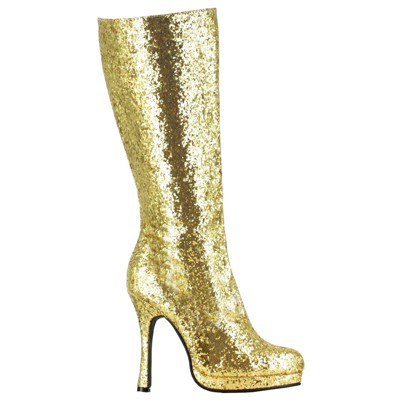 gold glitter boots