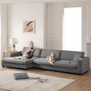 NicBex Modern 134" Corduroy Sectional Sofa Modular L Shape Sofa Couch with USB Port and Cup Holder for Living Room Apartment - 2 of 4