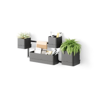 Black Rectangular Wall-Mounted Indoor/Outdoor Planter Box