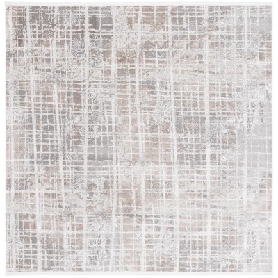 Mila MIL230 Power Loomed Indoor Area Rug - Beige/Ivory Grey - 6'7"x6'7"- Safavieh