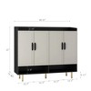 Sideboard,Shoe Cabinet with 4 Doors Large Modern Shoe Storage Organizer Cabinet with Adjustable Shelves for Entryway Slim Black Shoe Rack Cabinet - 3 of 4