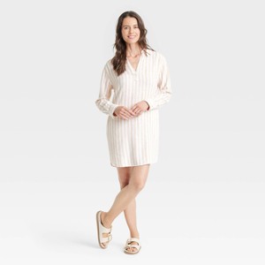 Women's Long Sleeve Popover Mini Shirtdress - Universal Thread™ - 1 of 3