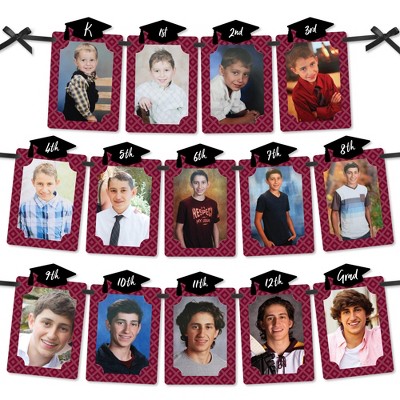 Big Dot of Happiness Maroon Grad - Best is Yet to Come - DIY Burgundy Graduation Party Decor - K-12 School Picture Display - Photo Banner