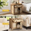 Farmhouse Dresser Nightstand End Table 2-Door Cabinet Bed Side Table with Charging Station White/Oak - 3 of 4