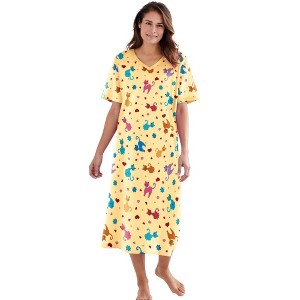 Dreams & Co. Women's Plus Size Long Print Sleepshirt - 1 of 4