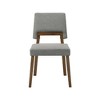 Armen Living,Channell Wood Dining Chair in Walnut Finish with Charcoal Fabric - Set of 2 - 3 of 4