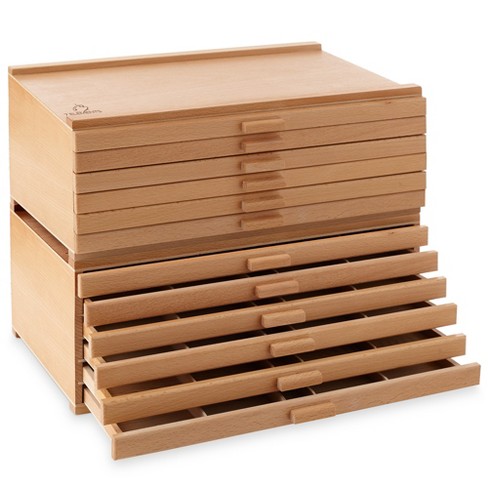 7 Elements 12 Drawer Wooden Artist Storage Supply Box For Pastels