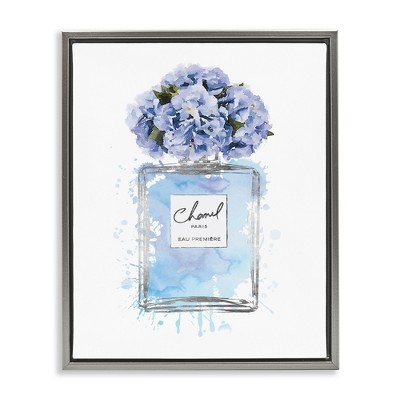 Stupell Industries Blue Flowers Perfume Bottle, 17" x 21"