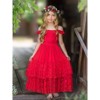 Ruby Red Tiered Lace Ruffle Maxi Dress Mia Belle Girls - 2 of 4