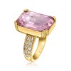 Ross-Simons 14kt Yellow Gold-Plated Ring With Simulated Pink Gemstone and .81 ct. t.w. Czs - 3 of 4