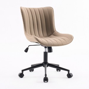 YOUNIKE Modern Home Office Chair Adjustable Swivel Desk Chair Leather Rolling Task Vanity Chair Seat Size 19.49"Wx16.93"Dx(17.91-22.64)"H - 1 of 4