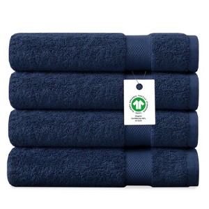 Delara 100% Organic Cotton Soft, Quick Dry & Ultra-Absorbent 30"x58", Bath Towels(Pack of 4) - 1 of 4