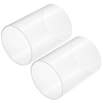 Unique Bargains Lamp Lantern Water Cooling System Acrylic Round Pipes Clear 2 Pcs 6"