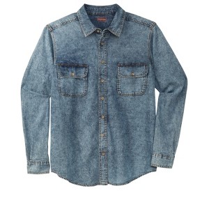Boulder Creek by KingSize Men's Big & Tall Long Sleeve Denim And Twill Shirt - 1 of 4