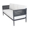 International Concepts Woven Abaca Rope Outdoor Patio 3 Seater Sofa with Cushions - 2 of 4