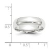 Black Bow Jewelry 3mm to 8mm Platinum Light Weight Polished Domed Comfort Fit Band - 4 of 4