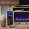 SinCiDo 70" Fireplace TV Stand for 80 Inch TV, Farmhouse TV Stand w/Door & Drawers - 3 of 4