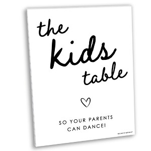 Big Dot of Happiness Wedding Kids Table Sign with Stand, Funny Activity Table Sign, Printed on Sturdy Plastic Material - 10.5 x 13.75 inches - 1 Piece - 1 of 4