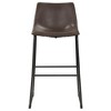 Armless Bar Stools with Two-Tone Leatherette, Supportive Backrest and Foot Pedestal, Ideal for Dining Areas (Set of 2) - 4 of 4