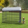 Gulches Large Dog Kennel Outdoor Pet Pens Dogs Run Enclosure Animal Hutch Metal Coop Fence with Roof Cover(6.6'L x 3.9'W x 5.9'H) - 2 of 4