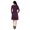 24seven Comfort Apparel Chic V-Neck Long Sleeve Belted Dress - 3 of 4