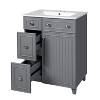CAVINAS Bathroom Vanity Cabinet with Ceramic Sink,Freestanding Single Vanity Set with 2 Drawers,Bathroom Storage Cabinet with 1 Door - 4 of 4