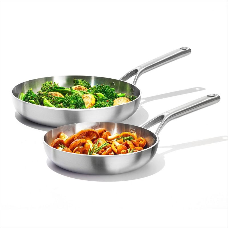 OXO 2pc Mira Tri-Ply Stainless Steel Frypan Set Silver, 4 of 6