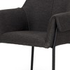 HomeRoots Gray and Black Upholstered Fabric Dining Arm Chair - 4 of 4