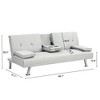 YONWAY Convertible Folding Futon Sofa Bed, with Stainless leg & 2 Cupholders, Wood Frame, for Small Spaces - 3 of 4