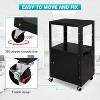 Height Adjustable AV Cart with Lockable Storage, 4 Swivel Casters/2 Locking Brakes/16.4ft Power Cord/Durable Cold Rolled Steel, Classroom&Garage - 4 of 4
