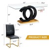 NicBex 5 PCS/7 PCS Dining Table Set,Tempered Glass Dining Table with Black MDF OC Shaped Bracket,4/6 PU Chairs for Kitchen/Apartment - 3 of 4