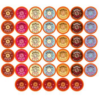 Donut Stop Flavored Coffee Pods compatible with Keurig K Cup Brewers, Variety Pack , 40 Count